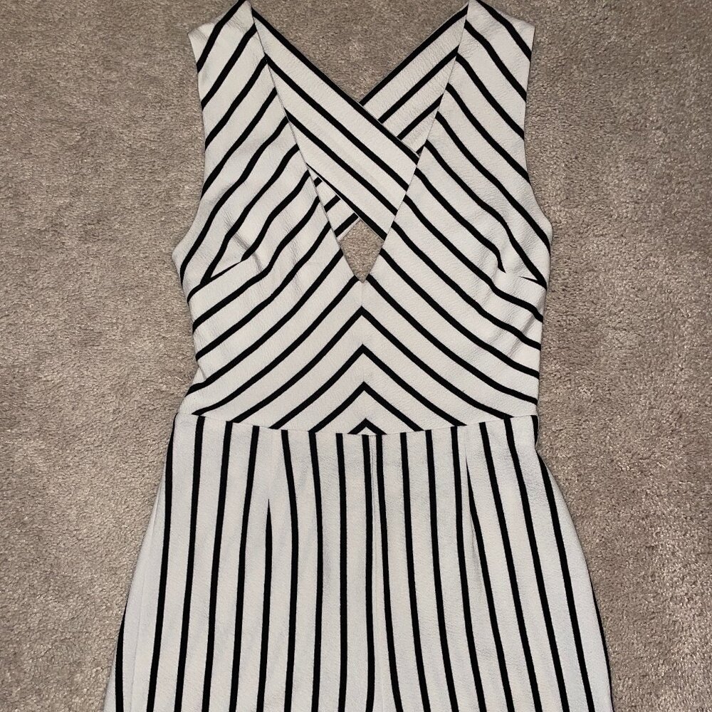 Madewell Stripped Cross-back Romper Medium